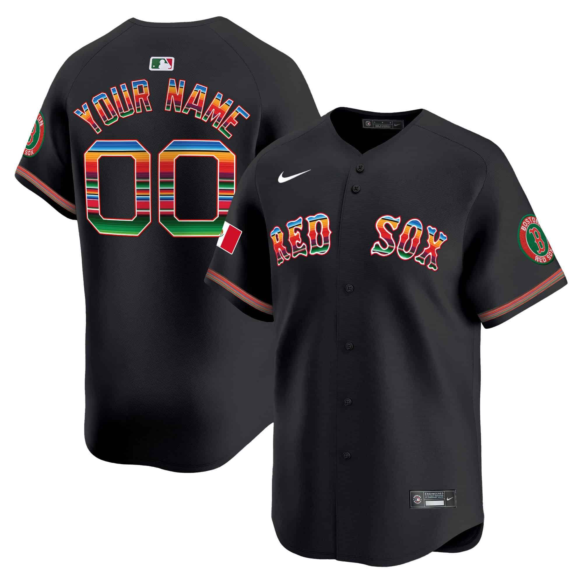 Men Boston Red Sox Black 2024 Nike Mexico Vapor Premier Limited Custom MLB Jersey